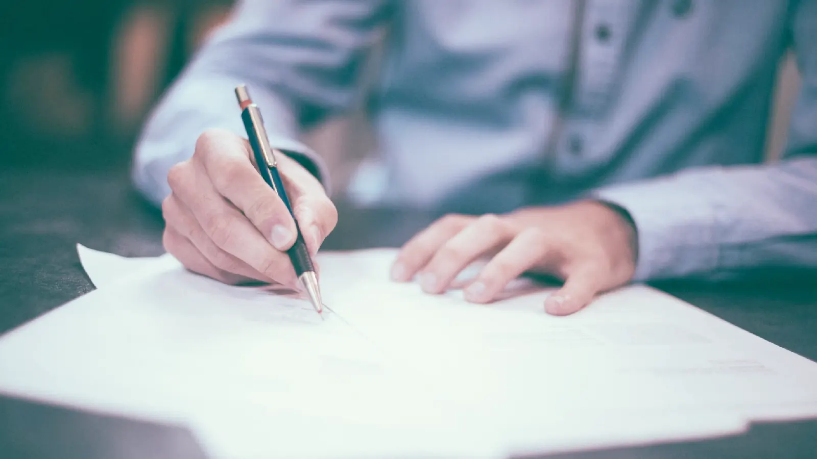 Business attorney reviewing a contract